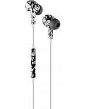 Ακουστικά με μικρόφωνο Cellularline - Music Sound Sculls, μαύρο/λευκό